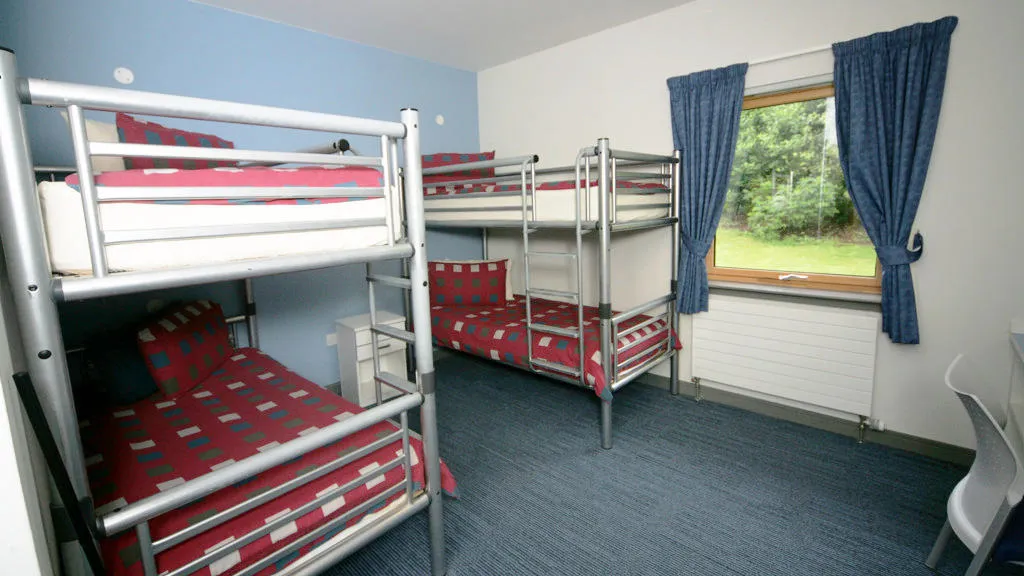 Bedroom with two bunk beds.
