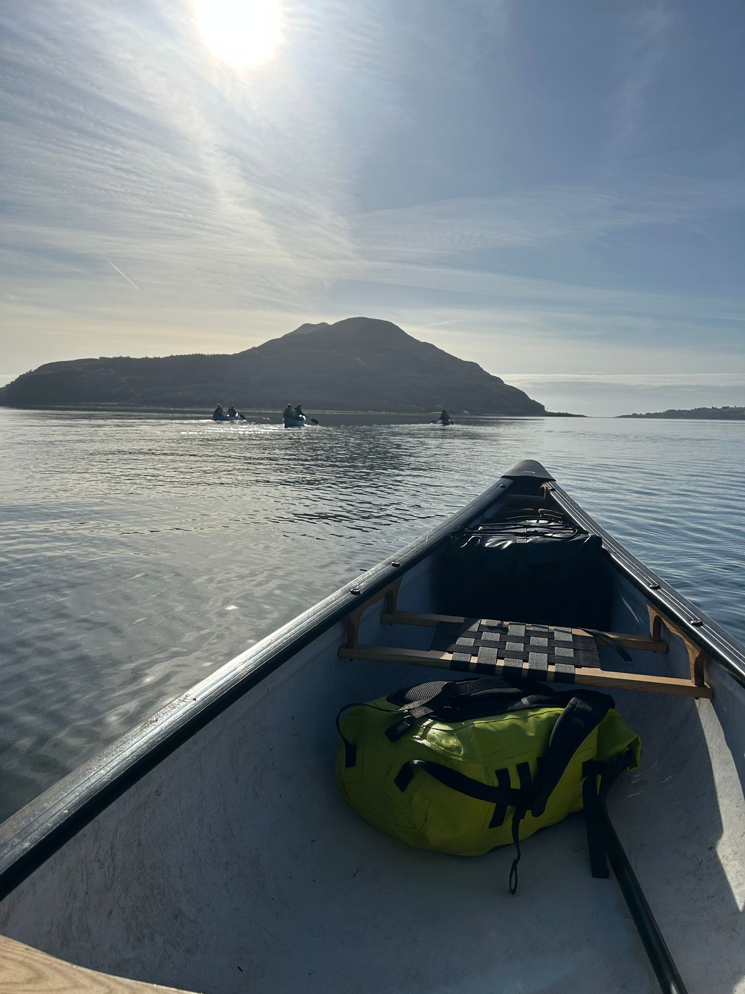 holy isle viewed from canoe.